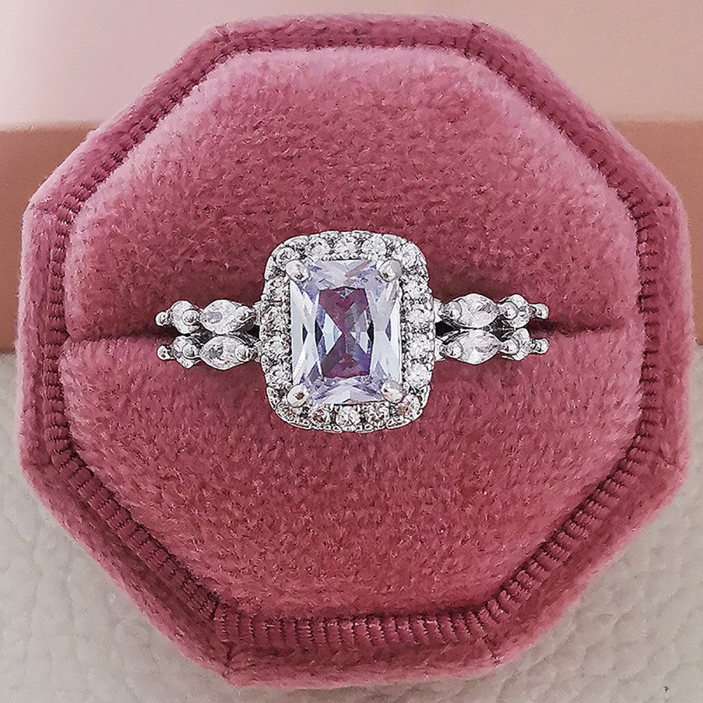 Classy Emerald Cut Halo Ring