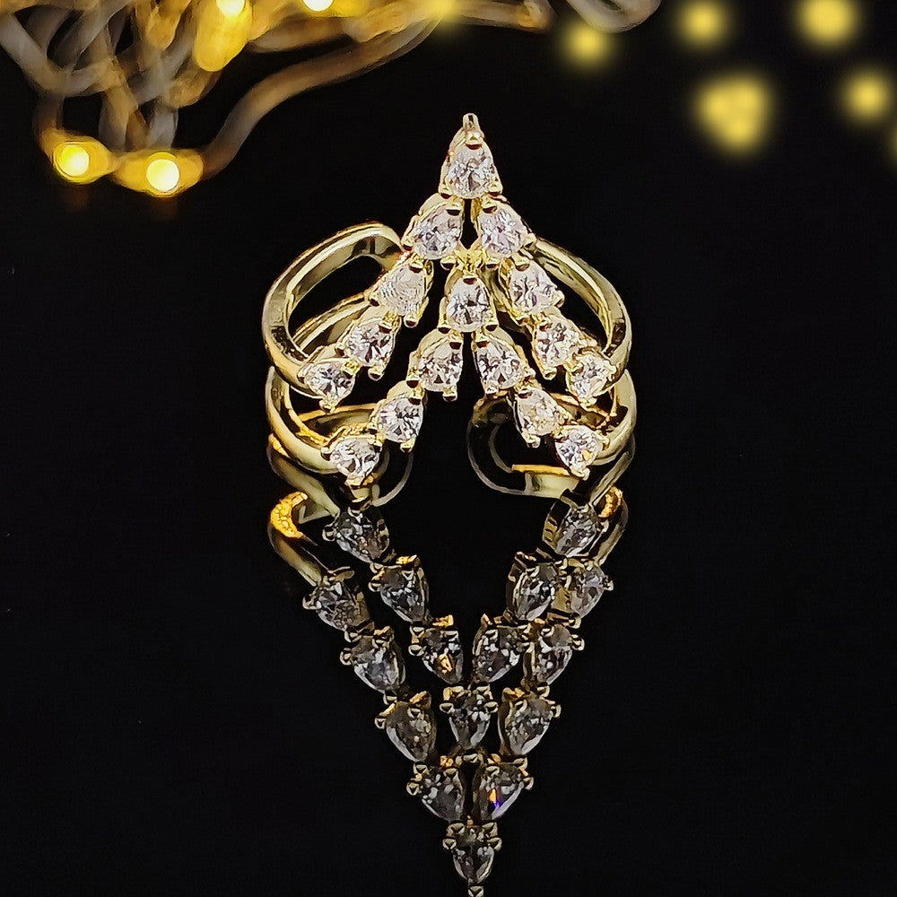 Classy Pear Zirconia Christmas Tree Ring