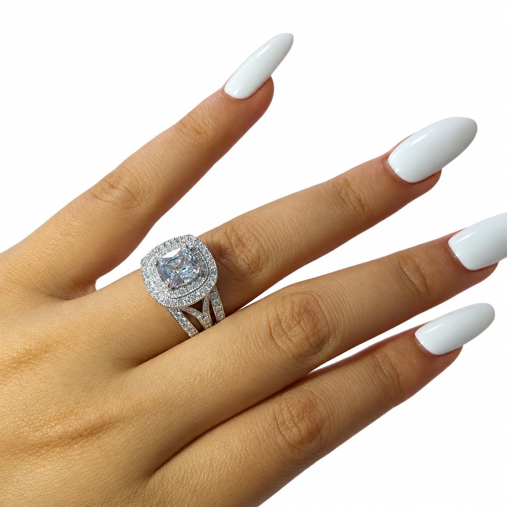 Classy Oval Pave Zirconia Ring