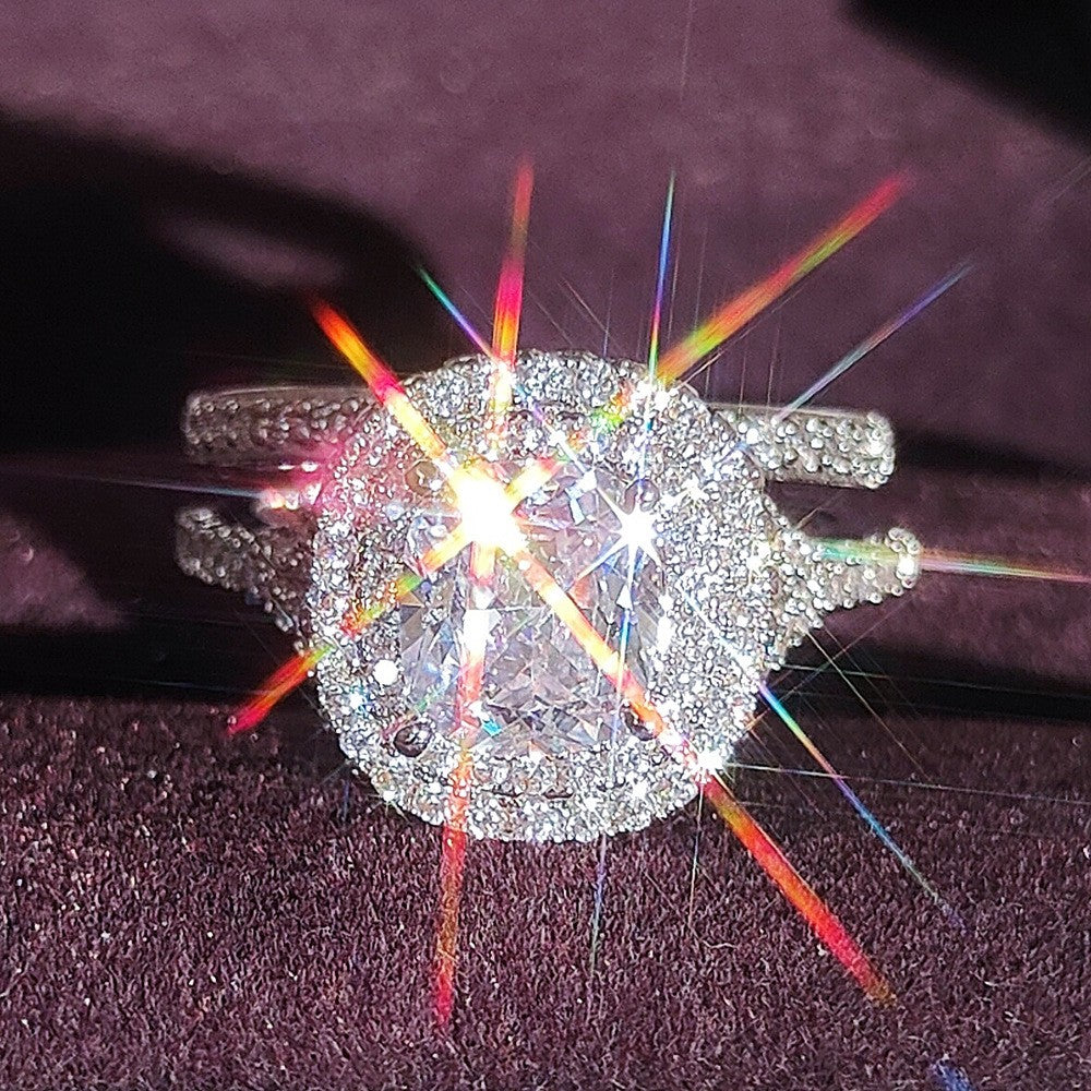 Classy Oval Pave Zirconia Ring