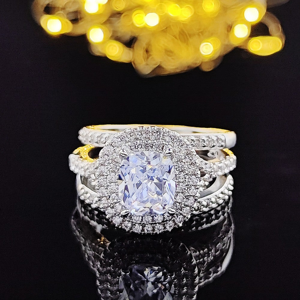 Classy Oval Pave Zirconia Ring