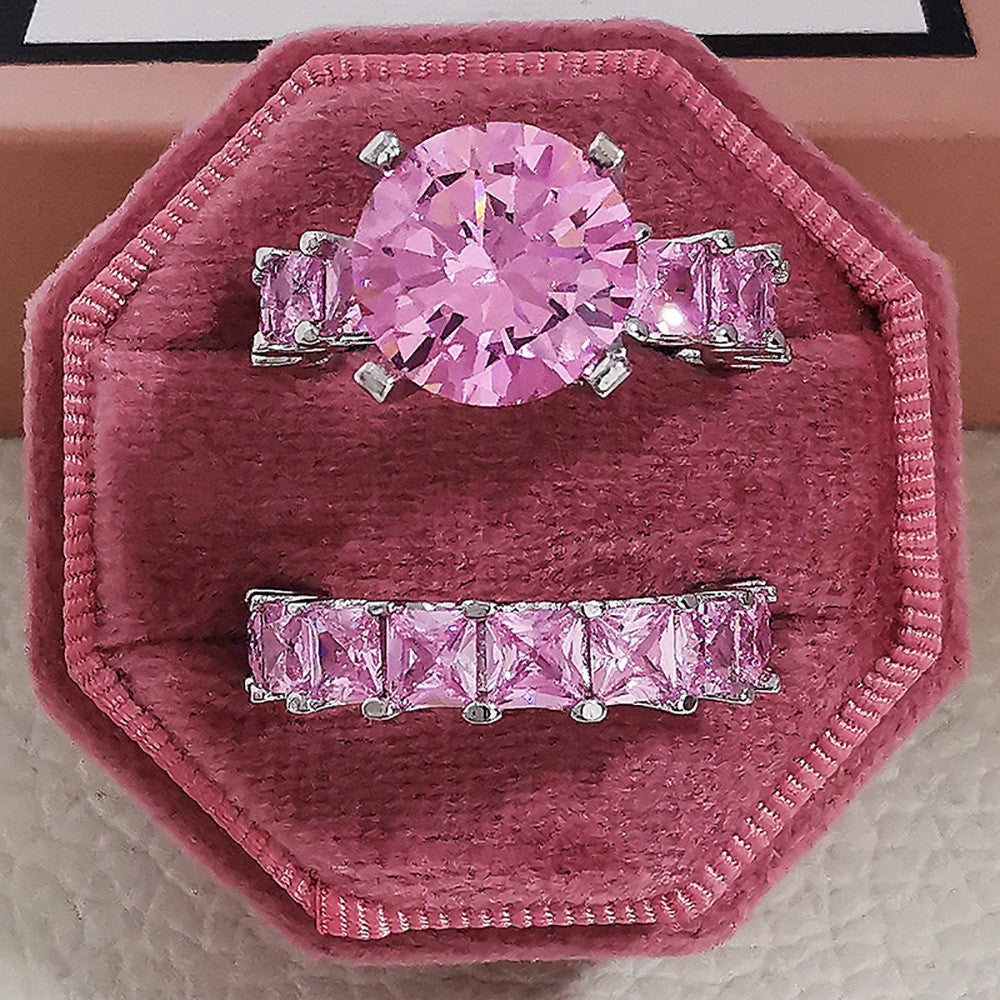 Classy Round Solitaire Bridal Ring Set