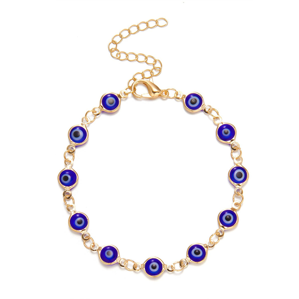 Dainty Multicolor Enamel Evil Eye Bracelet