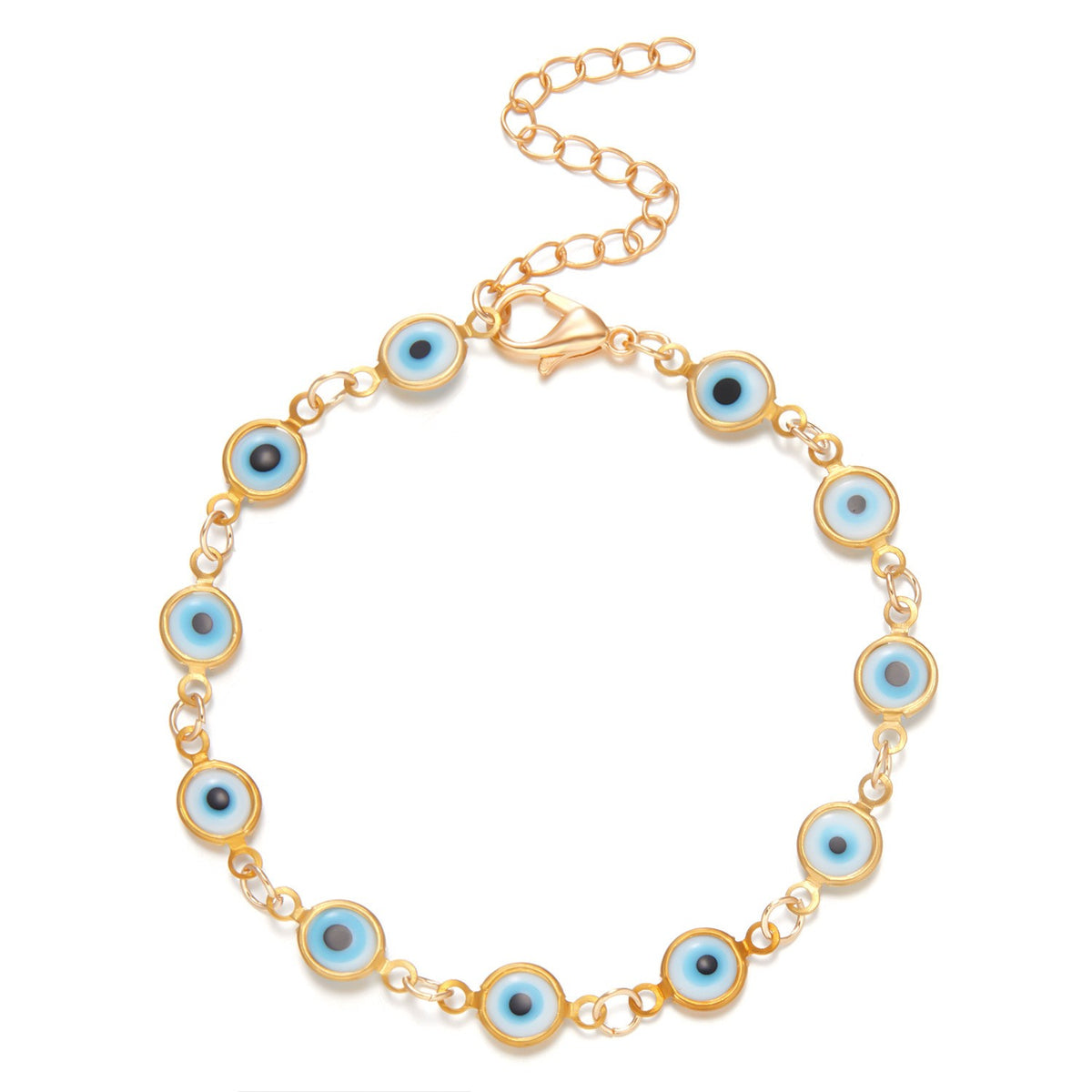 Dainty Multicolor Enamel Evil Eye Bracelet