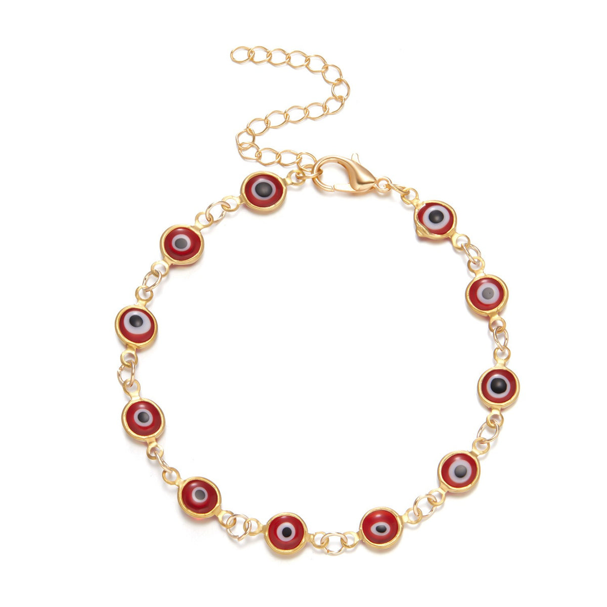 Dainty Multicolor Enamel Evil Eye Bracelet