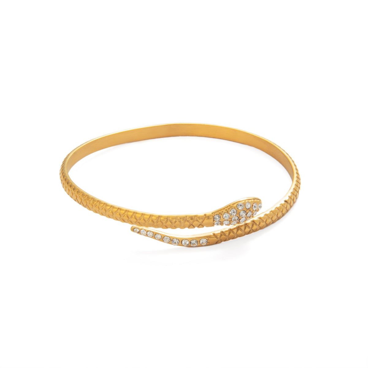 18k Vintage Pave Snake Bangle
