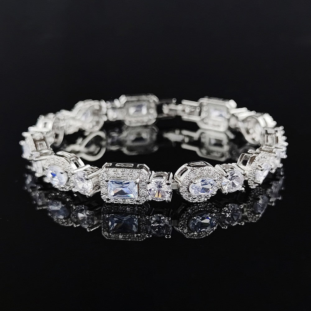 Classy Geometric Square CZ Tennis Bracelet