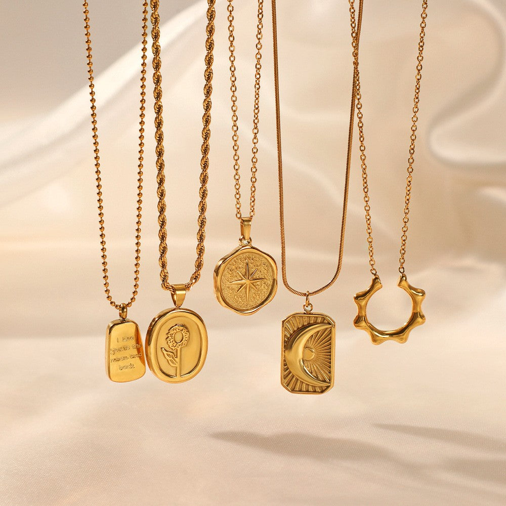 Vintage Inspired Celestial Pendant Necklace