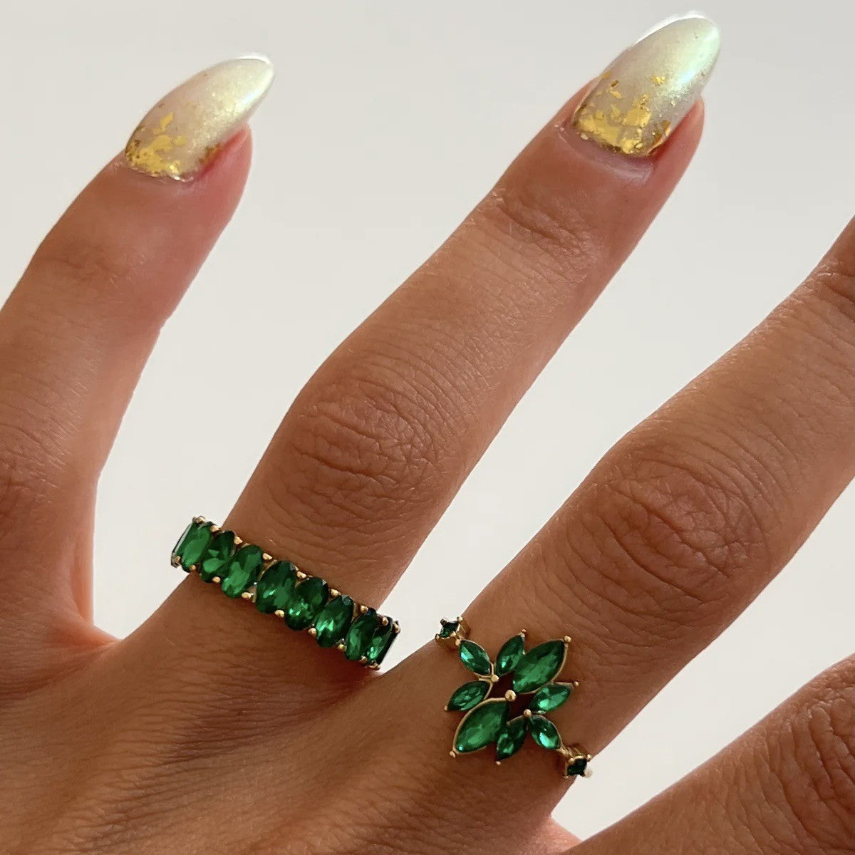 Classy Emerald & Zirconia Eternity Ring