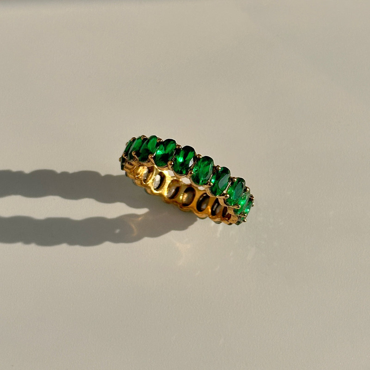 Classy Emerald & Zirconia Eternity Ring