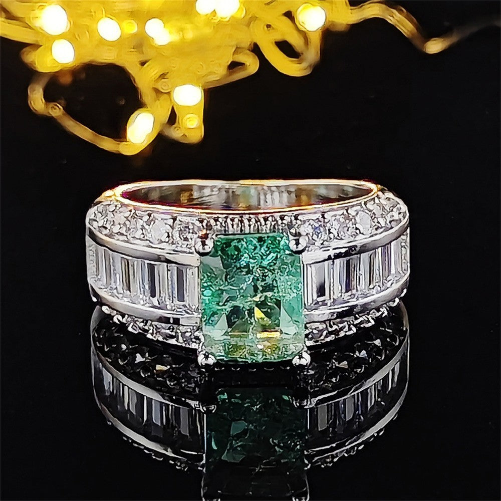Classy Green Square Cut Statement Ring