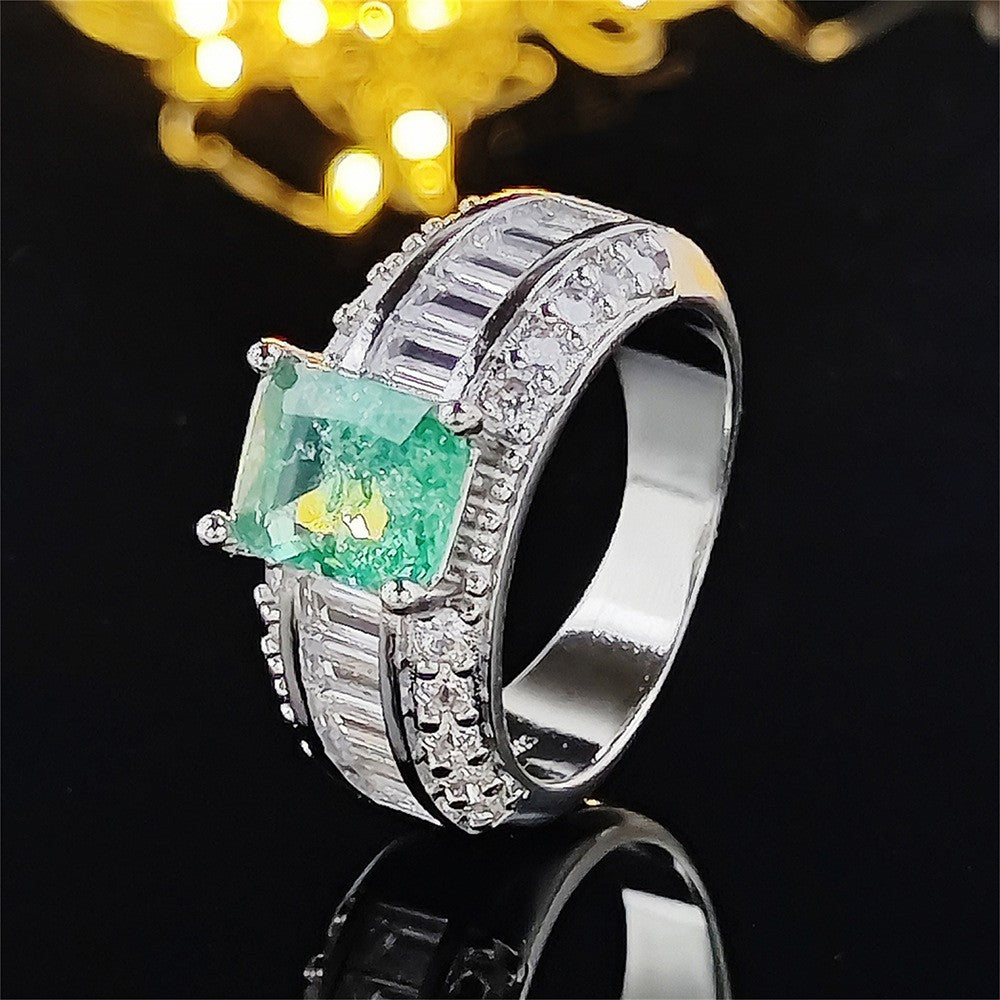 Classy Green Square Cut Statement Ring