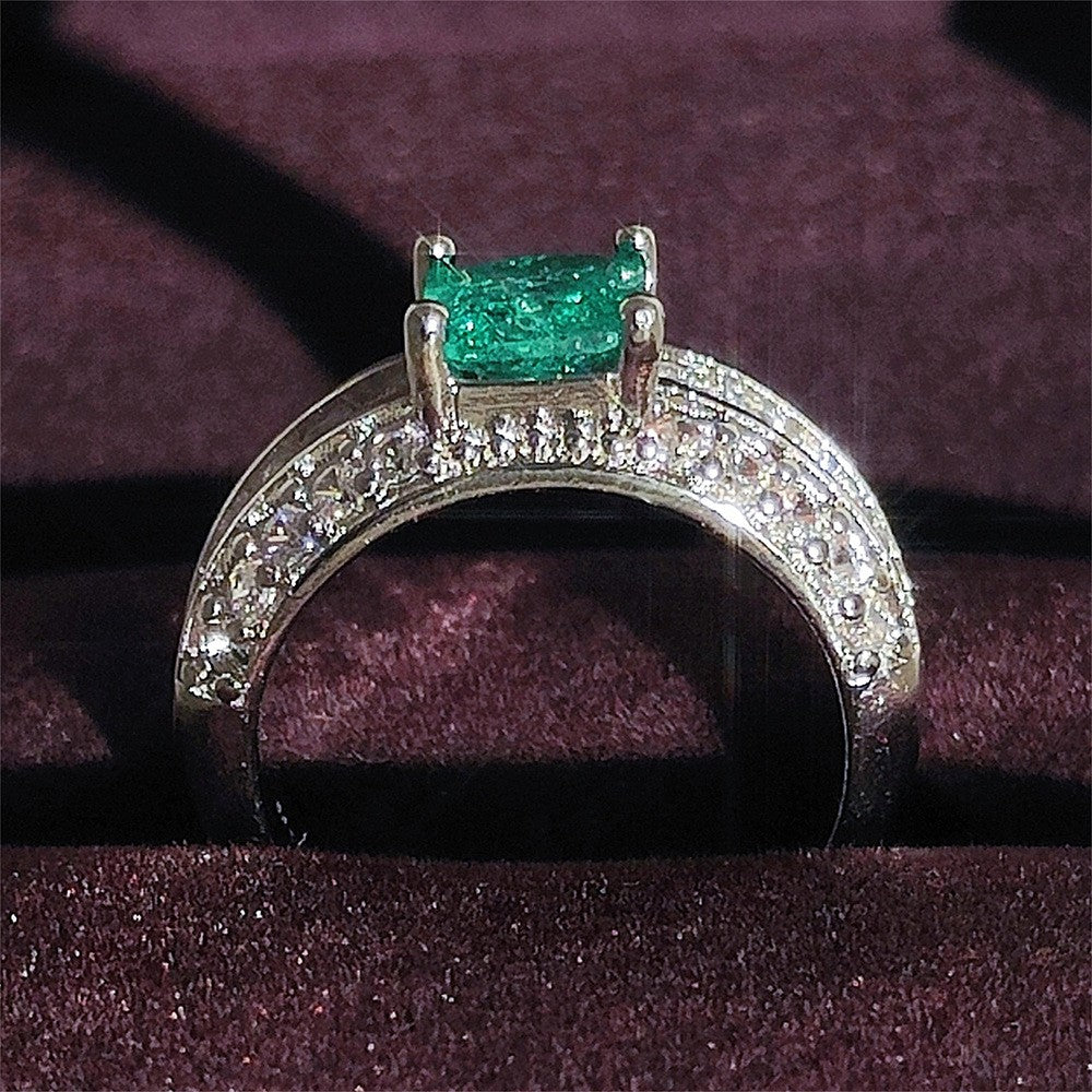 Classy Green Square Cut Statement Ring