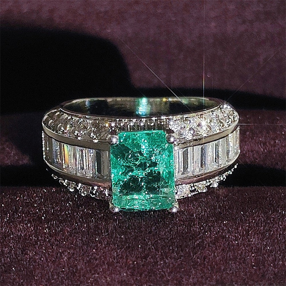 Classy Green Square Cut Statement Ring