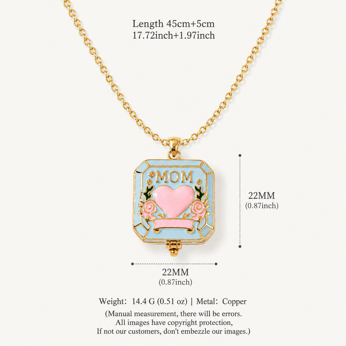 Dainty Mom Heart Charm Necklace