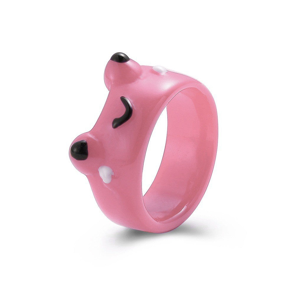 Playful Cartoon Frog Resin Ring