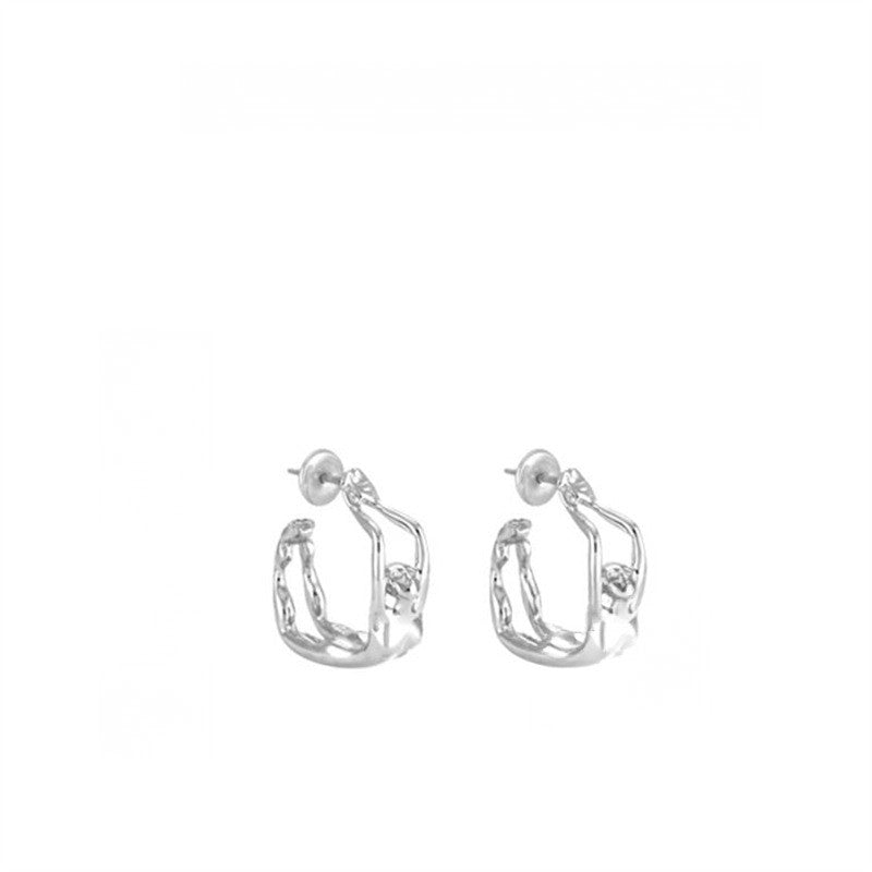 Edgy 3D Figure Hoop Earrings