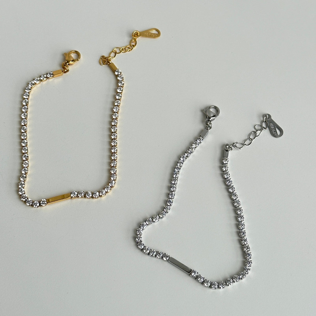 18k Dainty Bar Tennis Anklet