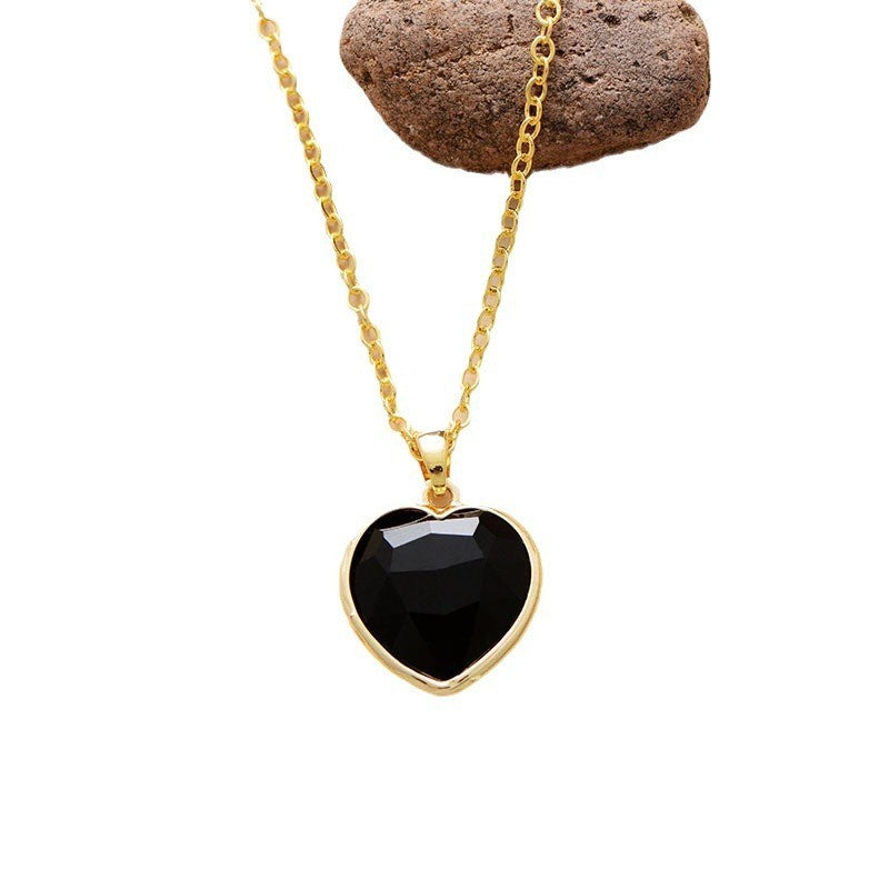 Dainty Natural Stone Heart Necklace