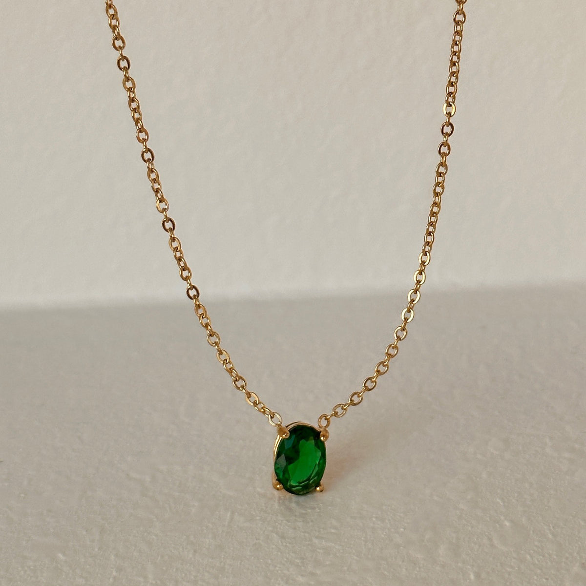 Vintage Layered Oval Zirconia Necklace