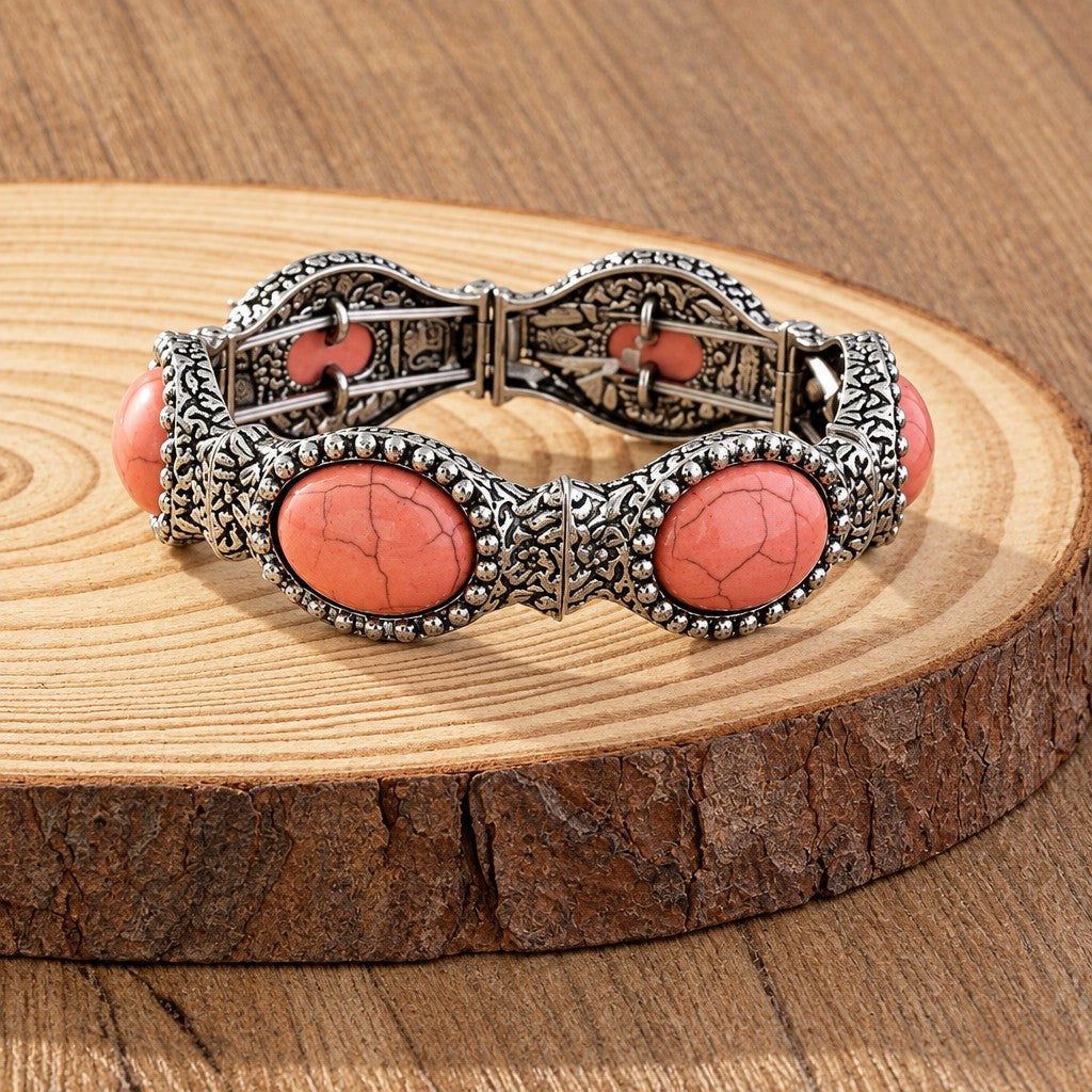 Vintage Boho Oval Turquoise Bracelet