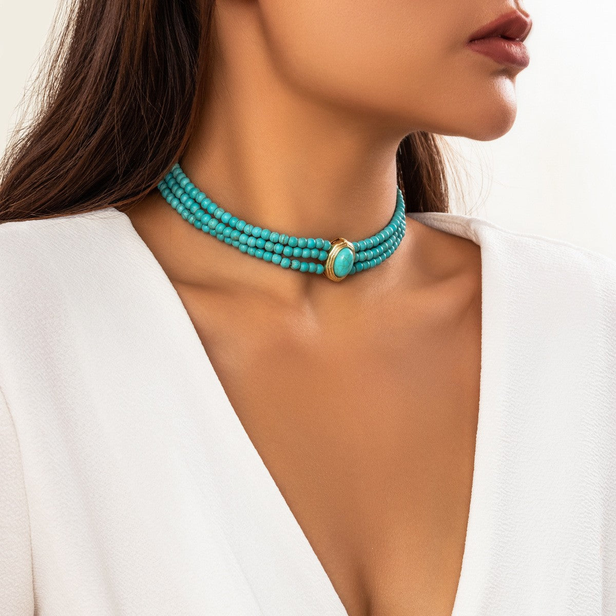 Classy Vintage Oval Pearl Choker Necklace