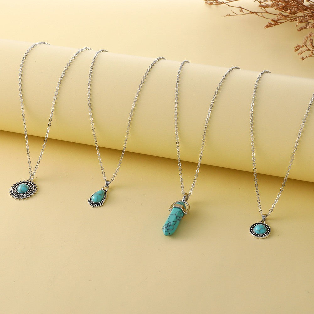 Boho Vintage Turquoise Multi-Layer Necklace