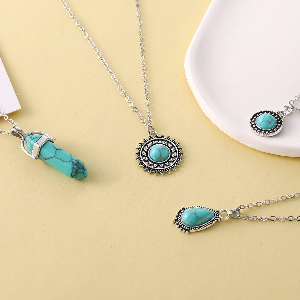 Boho Vintage Turquoise Multi-Layer Necklace