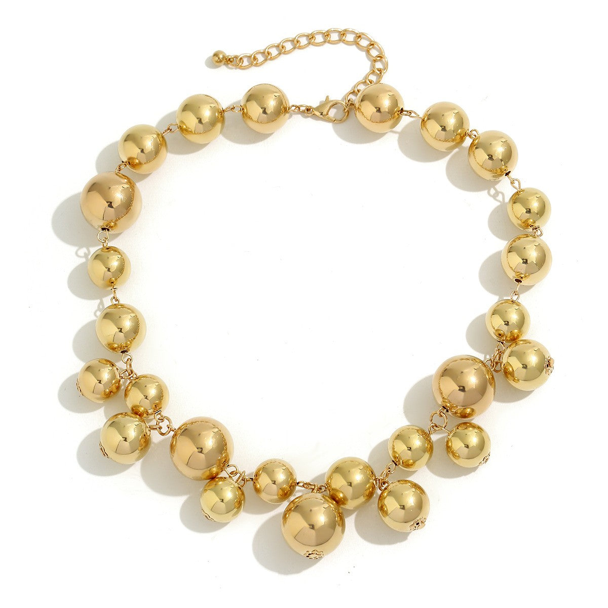 Classy Faux Pearl Sphere Necklace & Bracelet Set