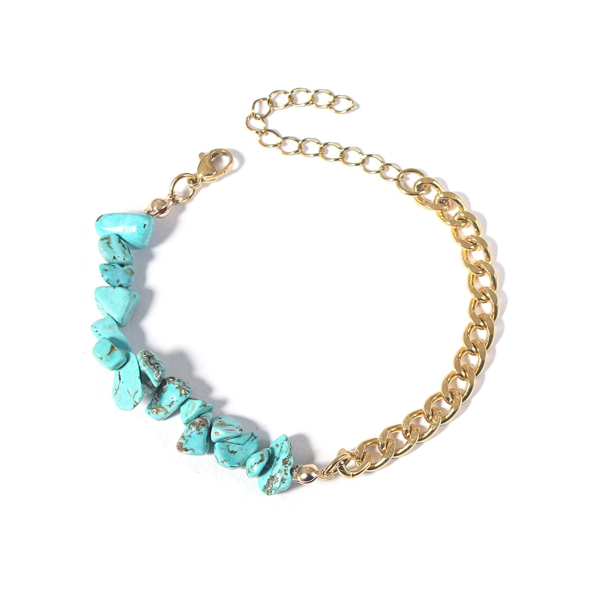 Boho Natural Stone Chip Cuban Bracelet