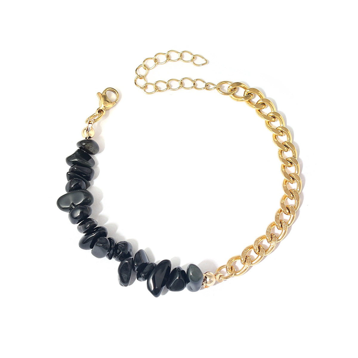 Boho Natural Stone Chip Cuban Bracelet