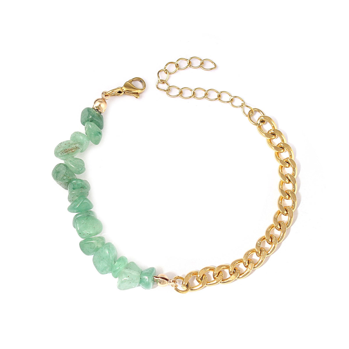 Boho Natural Stone Chip Cuban Bracelet