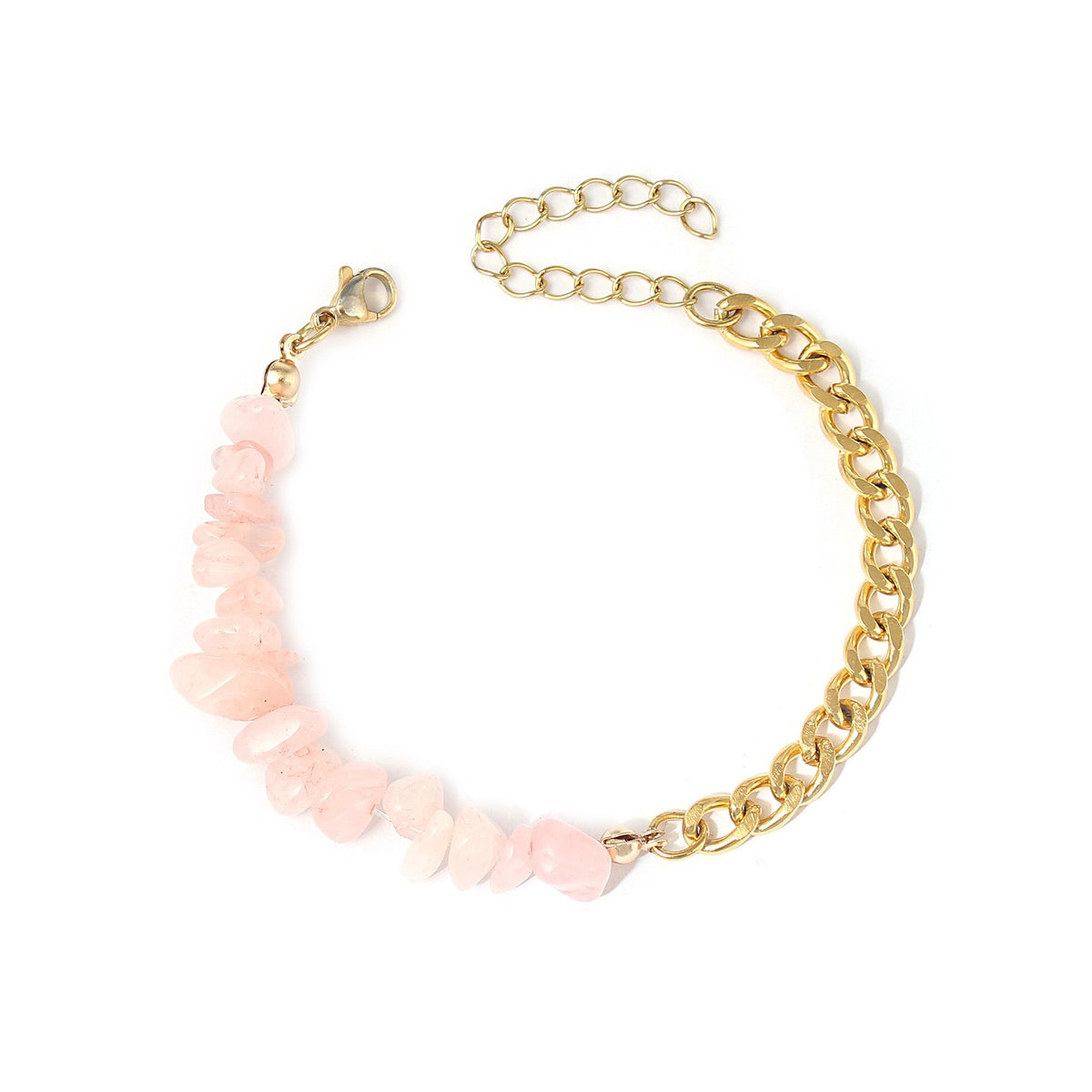 Boho Natural Stone Chip Cuban Bracelet