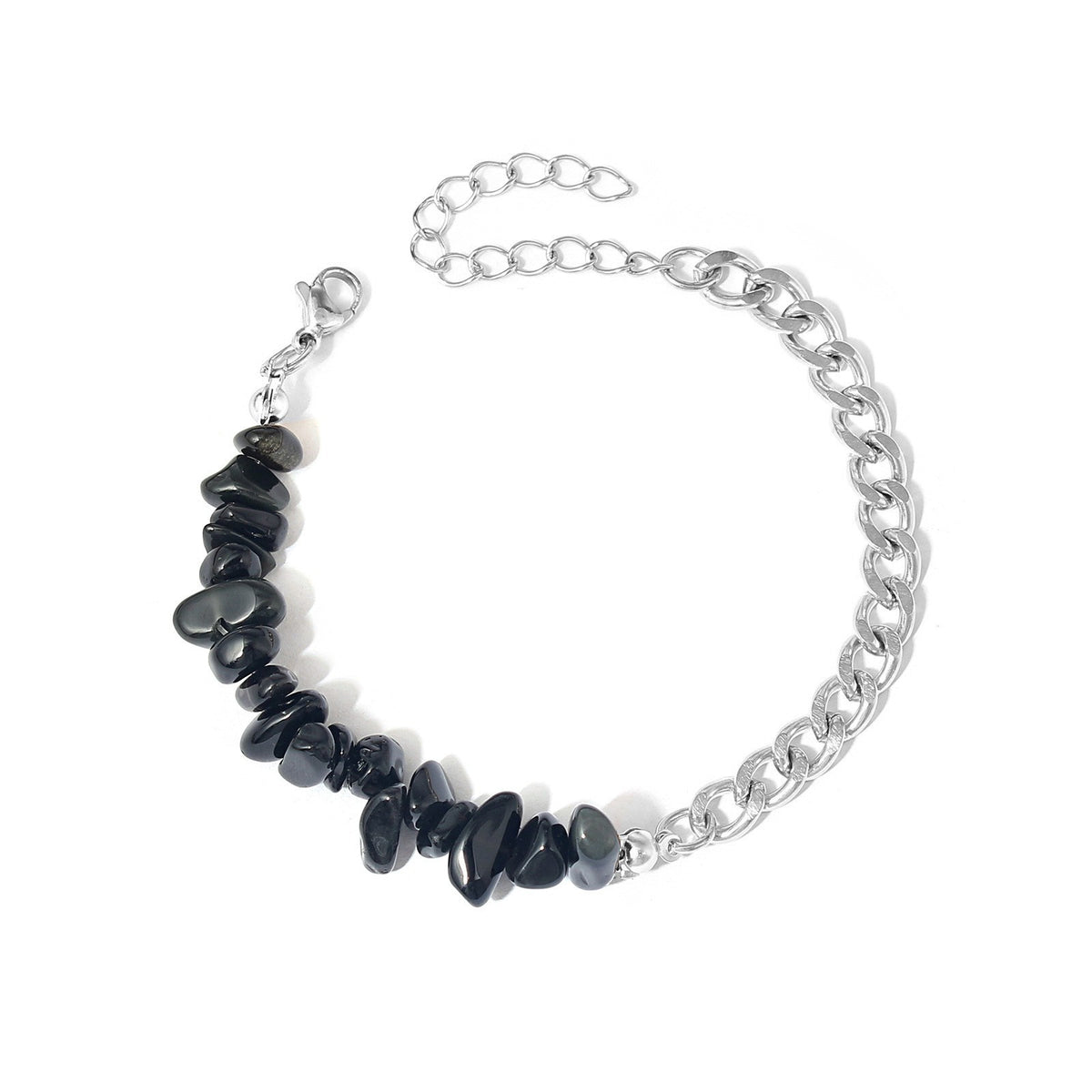 Boho Natural Stone Chip Cuban Bracelet