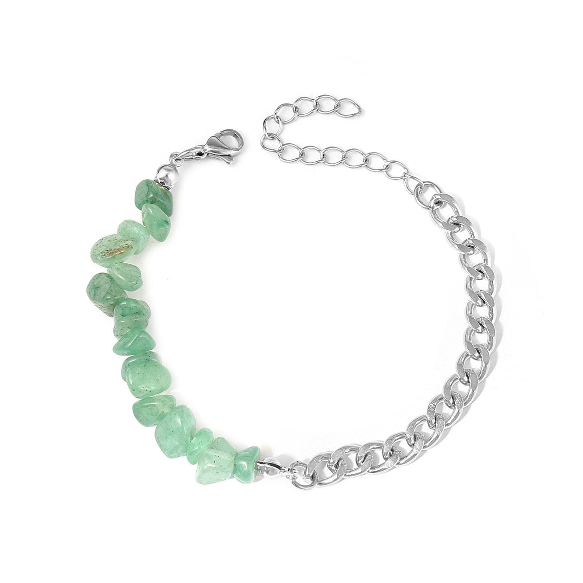 Boho Natural Stone Chip Cuban Bracelet