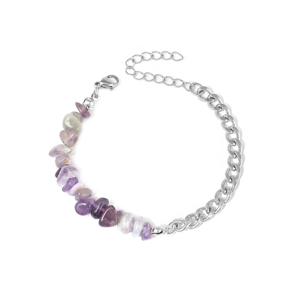 Boho Natural Stone Chip Cuban Bracelet