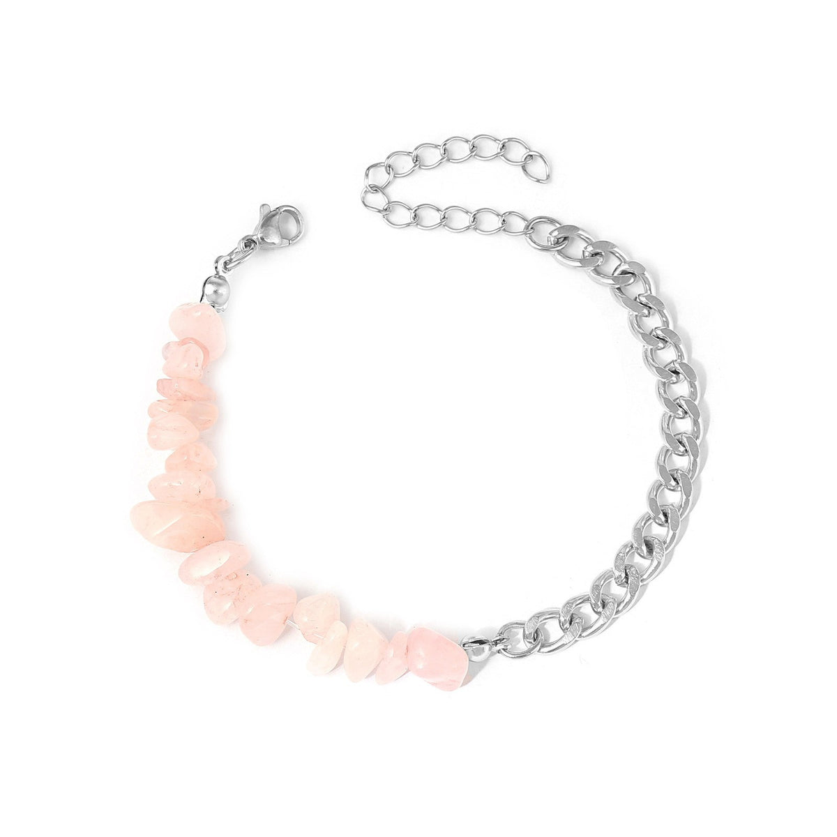 Boho Natural Stone Chip Cuban Bracelet