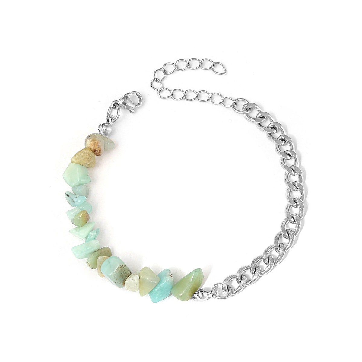 Boho Natural Stone Chip Cuban Bracelet