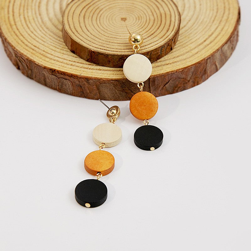 Boho Vintage Mixed Wood Earring Set