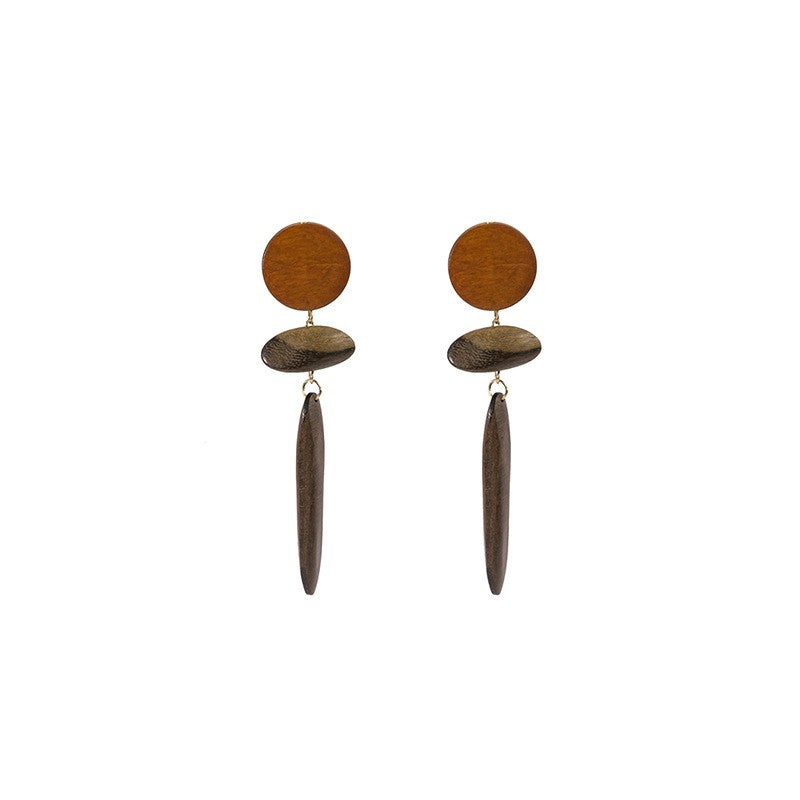 Boho Vintage Mixed Wood Earring Set