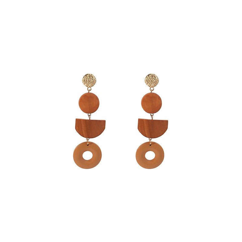 Boho Vintage Mixed Wood Earring Set