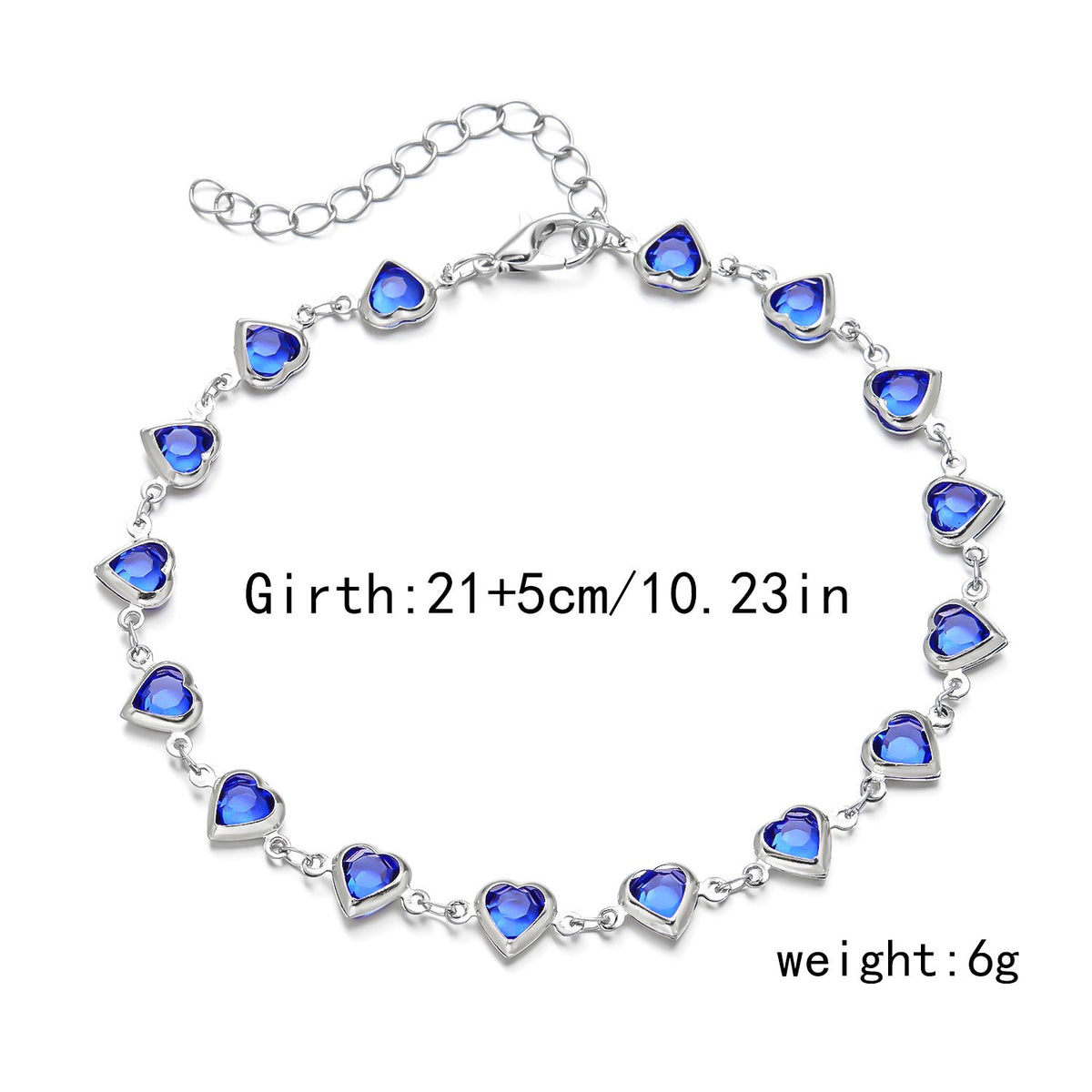 Dainty Multi-Color Heart Necklace and Bracelet Set