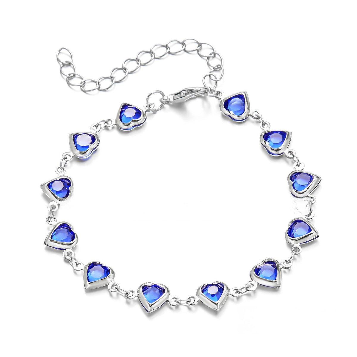 Dainty Multi-Color Heart Necklace and Bracelet Set