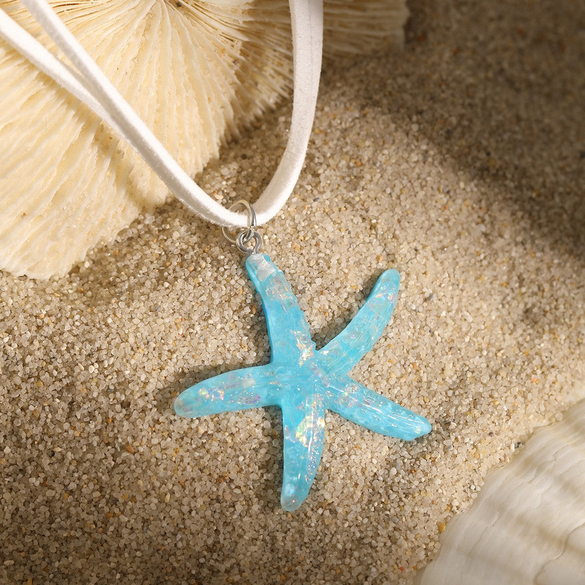 Boho Glitter Starfish Cord Necklace