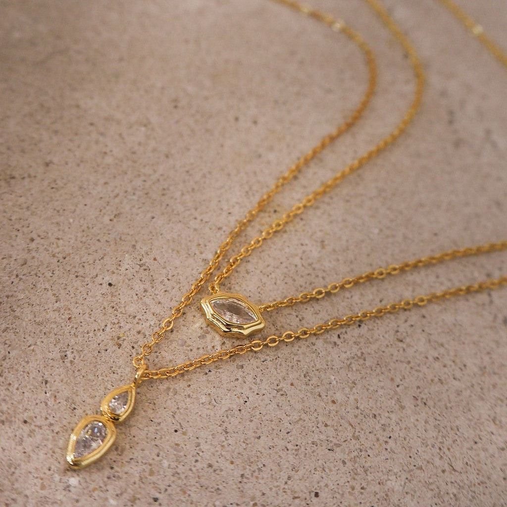 Dainty Geometric CZ Y-Necklace