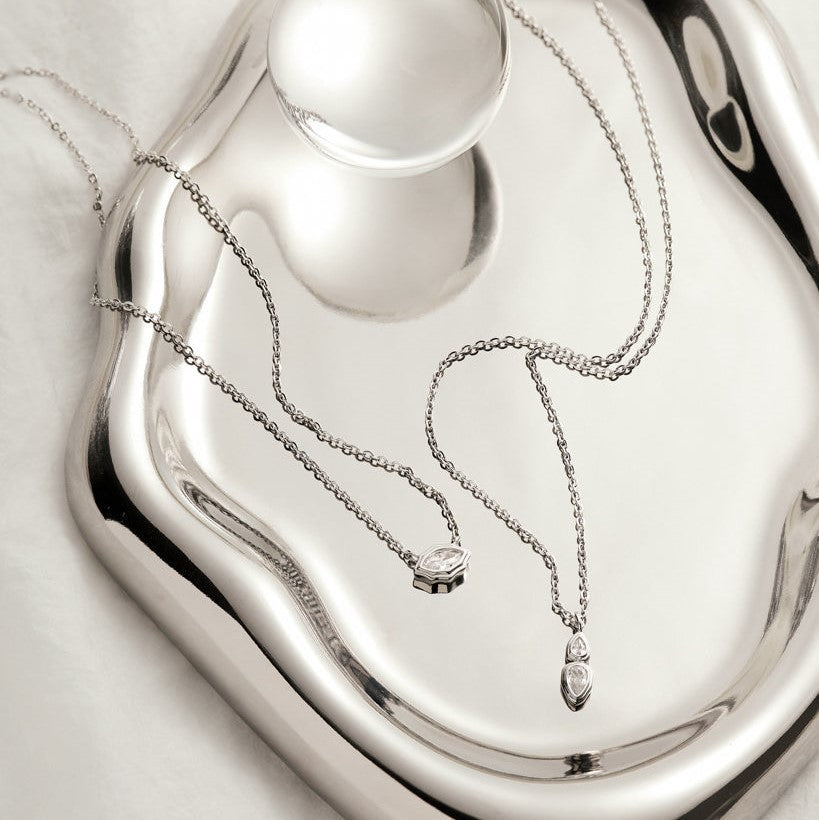 Dainty Geometric CZ Y-Necklace