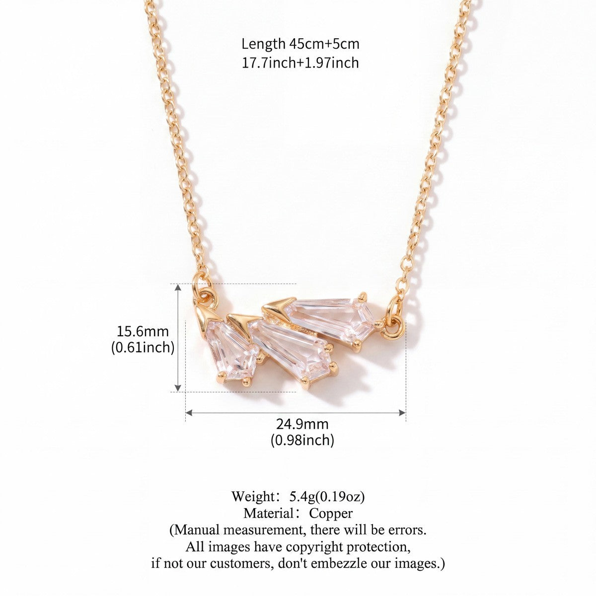 Dainty Geometric CZ Y-Necklace