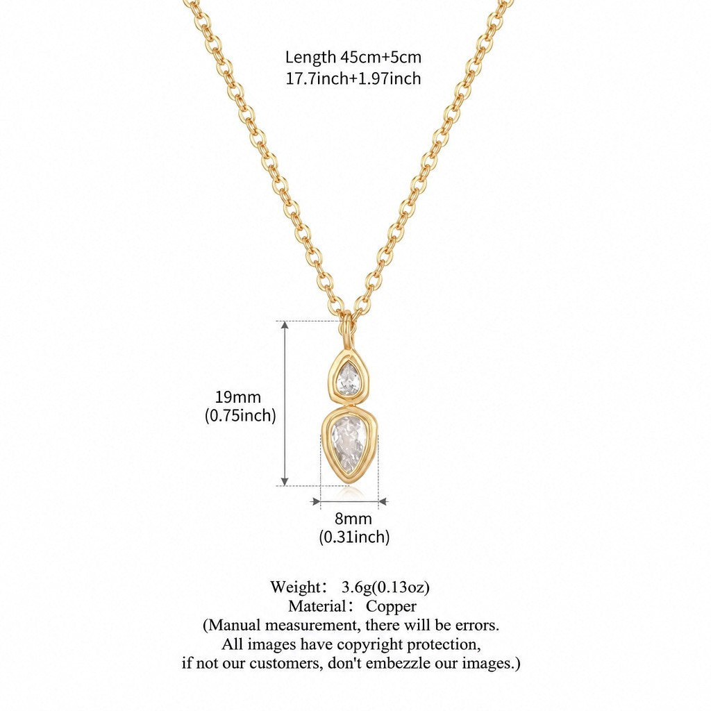 Dainty Geometric CZ Y-Necklace