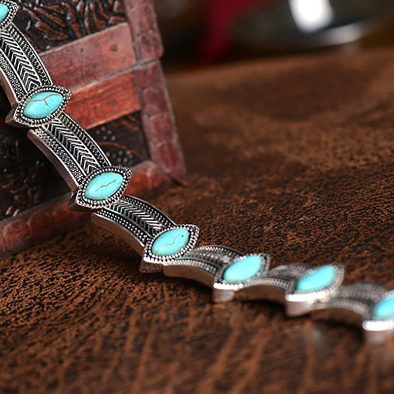 Vintage Boho Turquoise Collar Necklace