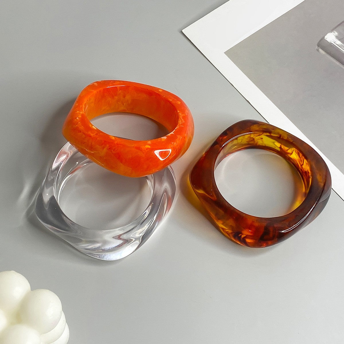 Classy Translucent Geometric Acrylic Bangle